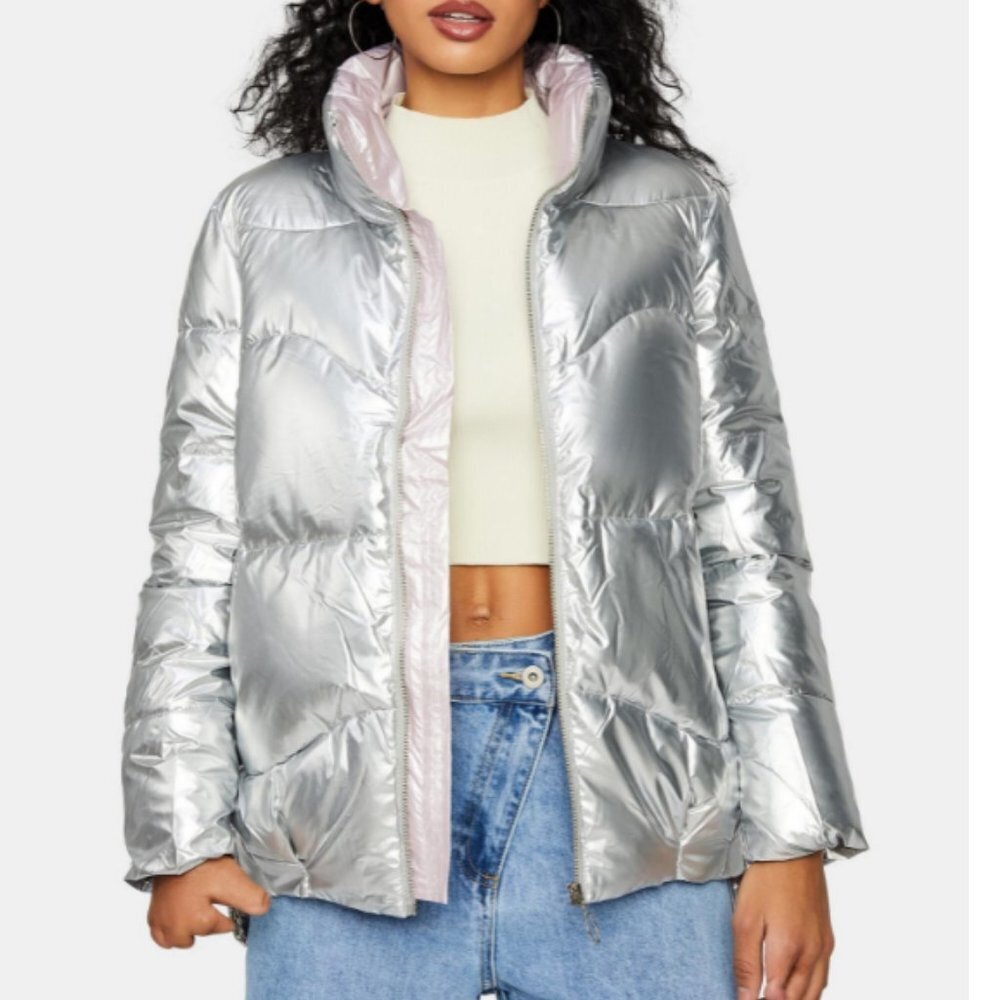 URBAN GLORY METALLIC PUFFER JACKET